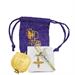 PURPLE SATIN EMBROIDERED CASE WITH IHS PYX