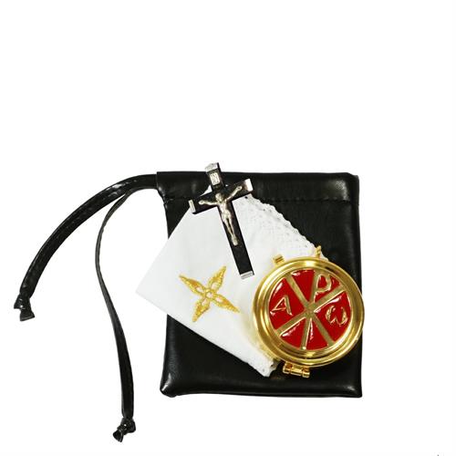 SACCHETTO ECOPELLE NERA CON TECA E STOLETTA