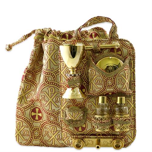 SACCHETTO PORTAVIATICO IN TESSUTO BROCCATO ALFA E OMEGA