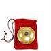 RED SATIN CASE WITH GOLD PLATED PYX AND CROSS STYLE PLAQUE PYX