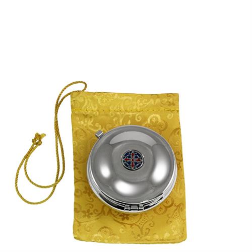  SACCHETTO IN RASO GIALLO CON TECA CON PLACCA CROCE