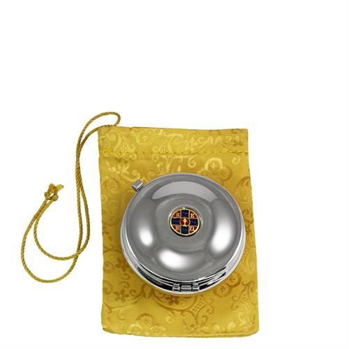  SACCHETTO IN RASO GIALLO CON TECA CON E PLACCA CALICE