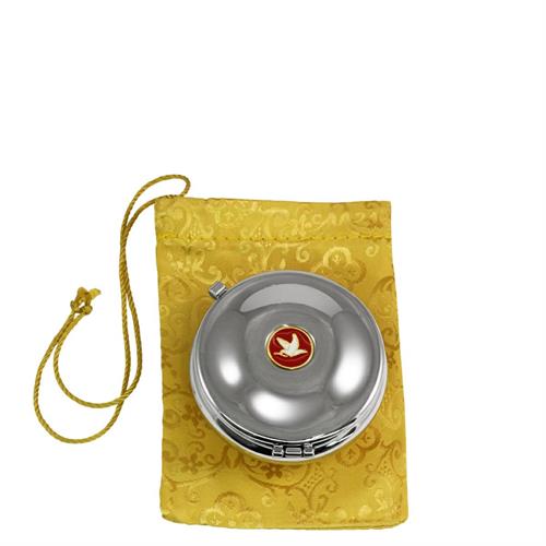  SACCHETTO IN RASO GIALLO CON TECA CON PLACCA COLOMBA