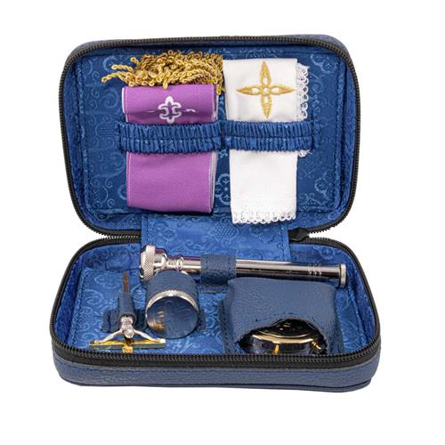 ASTUCCIO PORTAVIATICO IN VERA PELLE BLU