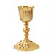 GOLD PLATED BAROQUE STYLE CHALICE  WITH RED STONES
