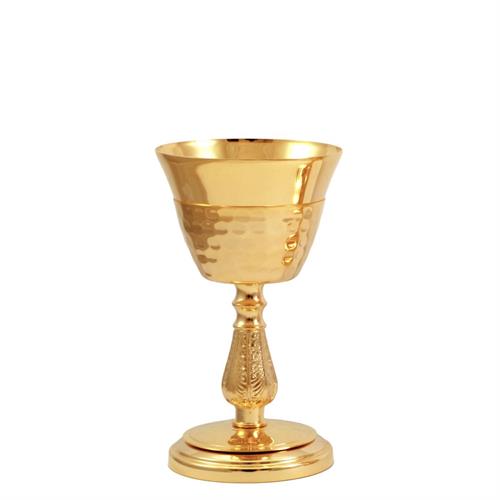 GOLD PLATED TRAVEL CHALICE WITH DECORATED KNOT