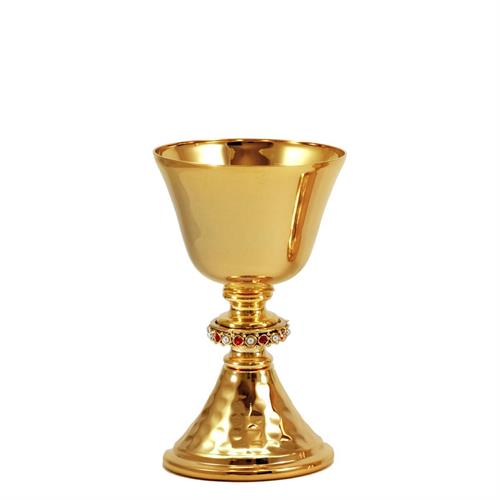GOLD PLATED TRAVEL CHALICE  WITH STONES