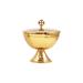 PISSIDE DORATA CON BASE E SOTTOCOPPA MARTELLATA