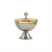 TWO-TONE CIBORIUM WITH HAMMERED BASE AND SAUCER