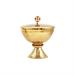 GOLD PLATED CIBORIUM  WITH HAMMERING AND RED STONES