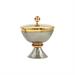 TWO-TONE CIBORIUM WITH HAMMERING AND RED STONES