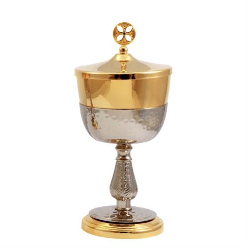 TWO-TONE TRAVEL CIBORIUM  WITH HAMMERING