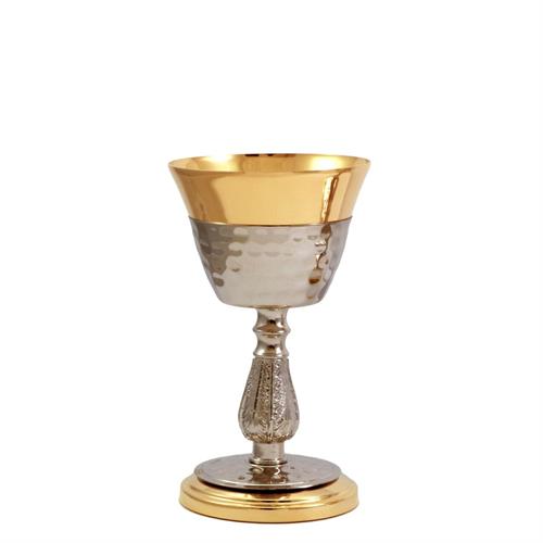 TWO-TONE TRAVEL CHALICE WITH HAMMERING