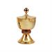 GOLD PLATED TRAVEL CIBORIUM  WITH HAMMERING AND STONES