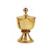 GOLD PLATED CIBORIUM  WITH HAMMERING AND RED STONES