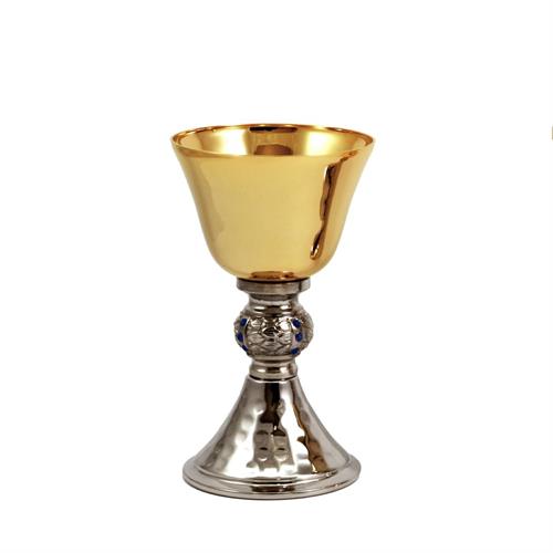 CALICE DA VIAGGIO BICOLORE CON PIETRE BLU