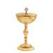 GOLD PLATED CIBORIUM WITH CAST BASE AND BAROQUE KNOT