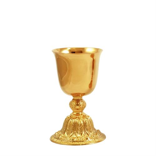 GOLD PLATED CHALICE  WITH KNOT AND CAST BASE
