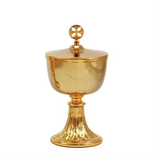 GOLD PLATED TRAVEL CIBORIUM  WITH CAST BASE