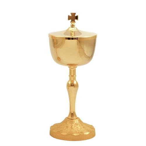 MEDIEVAL STYLE GOLD PLATED TRAVEL CIBORIUM