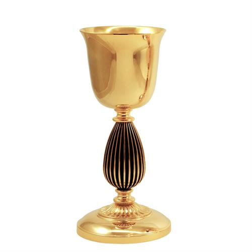 GOLD PLATED CHALICE  AND KNOT WITH ANTIQUE STRIPES