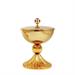 GOLD PLATED CIBORIUM  WITH BASE WITH LINES