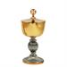 TWO-TONE CIBORIUM WITH STRIPED BASE AND KNOT