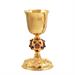 GOLD PLATED CHALICE  WITH BAROQUE ENAMELED KNOT AND STONES