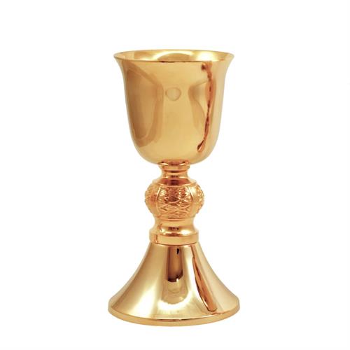 GOLD PLATED CHALICE  AND DECORATED KNOT