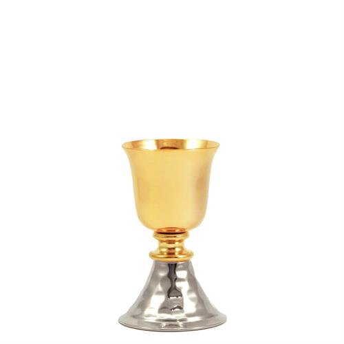 CALICE BICOLORE DA VIAGGIO CON BASE MARTELLATA