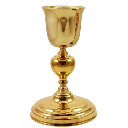 GOLD PLATED CHALICE  WITH CROSS LAMB OF PEACE