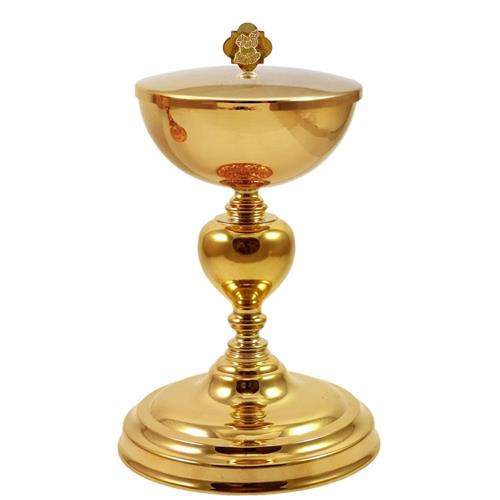 PISSIDE DORATO CON CROCE AGNELLO DELLA PACE