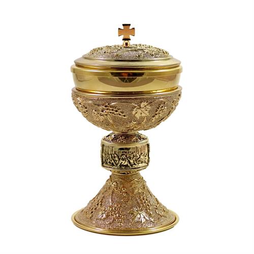 GRAPES AND VINE CIBORIUM WITH LAST SUPPER KNOT
