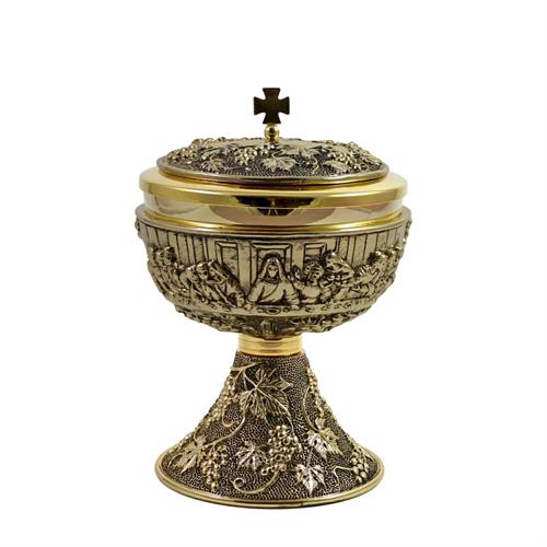 LAST SUPPER CIBORIUM BURNISHED GOLD