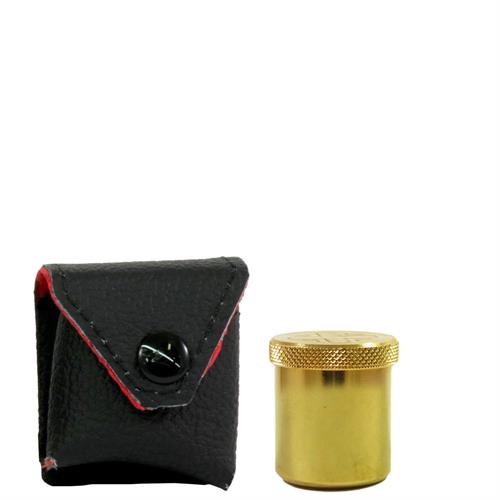 ASTUCCIO IN PELLE COMPLETO DI VASETTO OLI SANTI DORATO