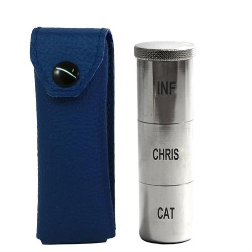 ASTUCCIO IN PELLE BLU CON VASETTO INF-CRIS-CAT