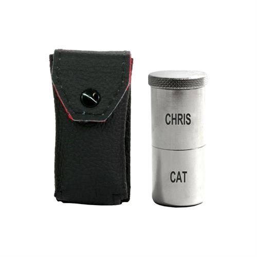 ASTUCCIO IN PELLE NERA CON VASETTO CHRIS-CAT