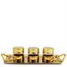 SET OF 3 HOLY OILS STOCK WITH GOLD PLATED TRAY