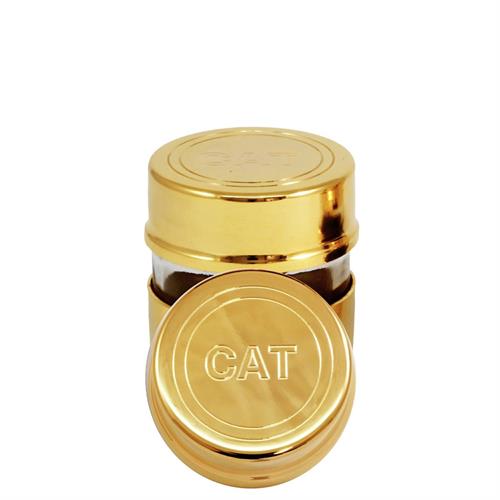 GOLD PLATED SINGLE HOLY OIL STOCK ENGRAVED CAT