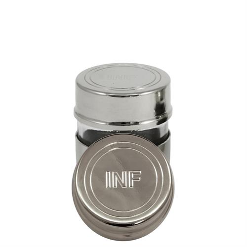 VASETTI IN VETRO E OTTONE TONO ARGENTO PER OLI SANTI INF