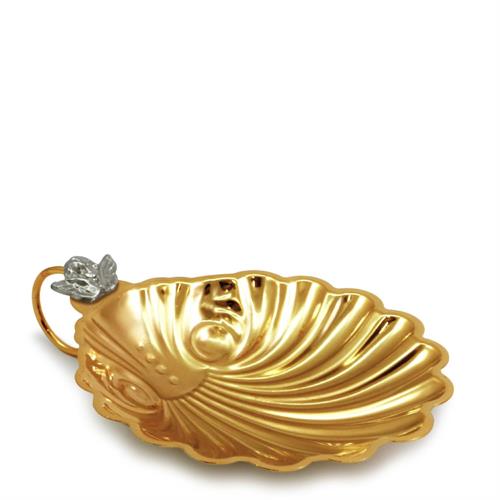 CONCHIGLIE BATTESIMALE CON ANGIOLETTO DORATO 7 CM.
