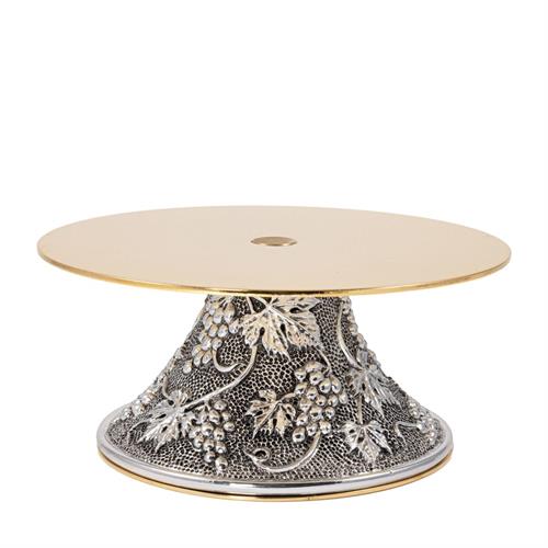 TRONETTO IN OTTONE DORATO CON BASE UVA E VITE ARGENTATA