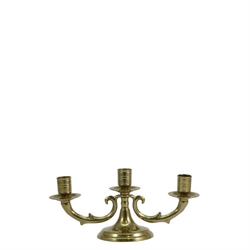 CANDELABRO IN OTTONE LUCIDO 3 BRACCIA