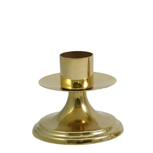 POLISHED BRASS CANDLESTICK ON SIMPLE BASE H. 6 CM.