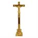 GOLD PLATED BRASS CROSS ON CAPITAL BASE H. 49 CM.