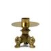 POLISHED BRASS CANDLESTICK ON BAROQUE BASE H. 9 CM.