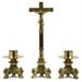 CROCE + 2 CANDELIERI DORATI