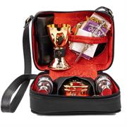 BORSELLO  CELEBRAZIONE VERA PELLE E RASO ROSSO