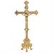 CROSS ON A GOLD PLATED ROCOCO BASE H. 33 CM.