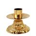 GOLD PLATED CANDLESTICK ON DECORATED BAROQUE BASE H. 8 CM.